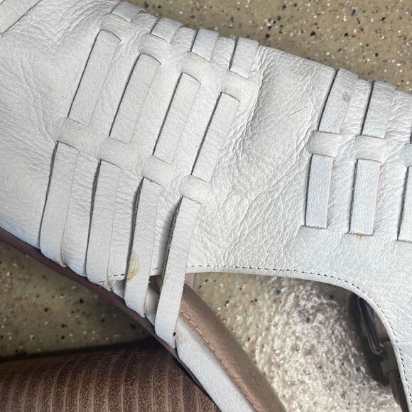 Caslon Martin Leather Open Toe Slingback Sandals 7 Bone - Picture 14 of 16